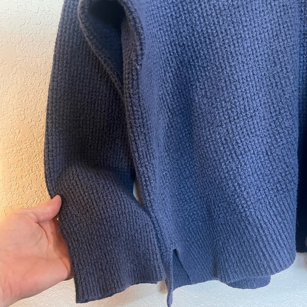 Aerie CozyUp Waffle Sweater Hoodie - Deep Blue - Picture 5 of 10
